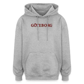 Göteborg Rouge-bleu - Sweat à capuche oversize unisexe - gris chiné - Devant - Noah (186cm)