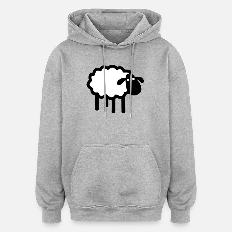 Silhouette du mouton coucou - Sweat à capuche oversize unisexe - gris chiné
