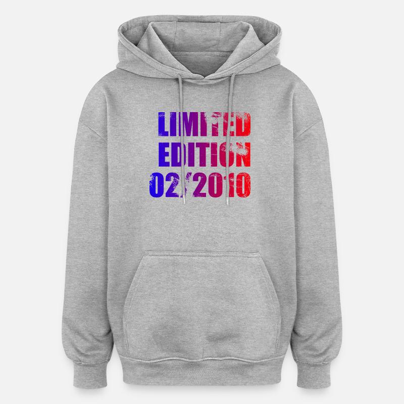 16e anniversaire Édition Limitée 02/2010 - Sweat à capuche oversize unisexe - gris chiné