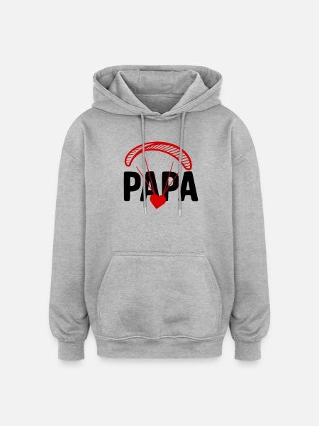 Dad Paragliding, Paragliding with Heart - Oversized Unisex Hoodie - heather grey