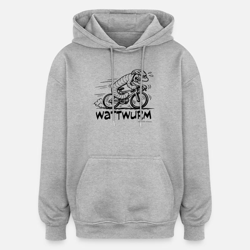 Der Wattwurm - Oversized Unisex Hoodie - Grau meliert