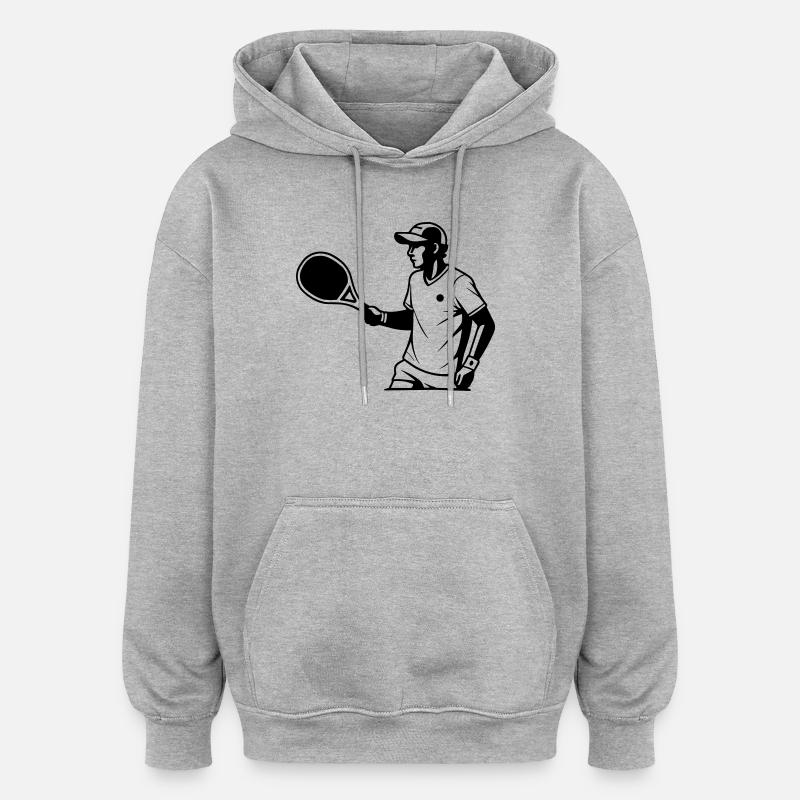 Padel - Sweat à capuche oversize unisexe - gris chiné