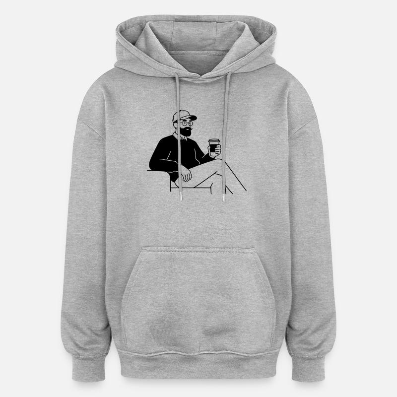 hipster - Sweat à capuche oversize unisexe - gris chiné