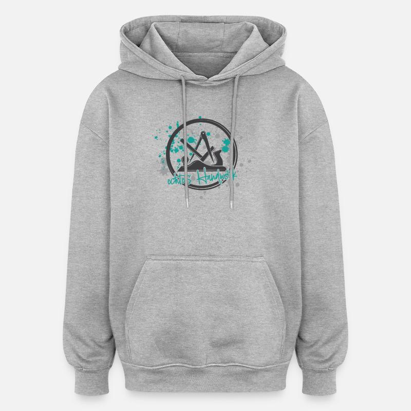 Schreiner Stolz grey-mint-small - Oversized Unisex Hoodie - heather grey