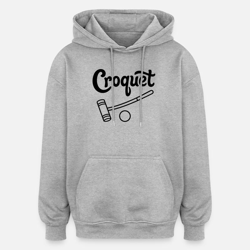Krocket - Oversized Unisex Hoodie - Grau meliert