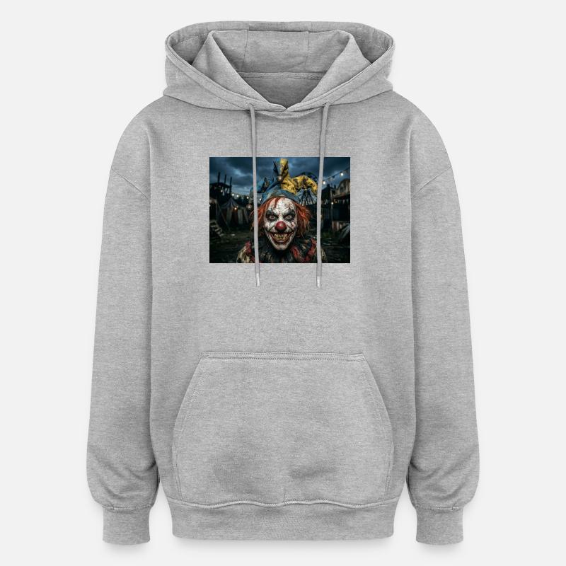 Clown Crazy - Oversized Unisex Hoodie - heather grey
