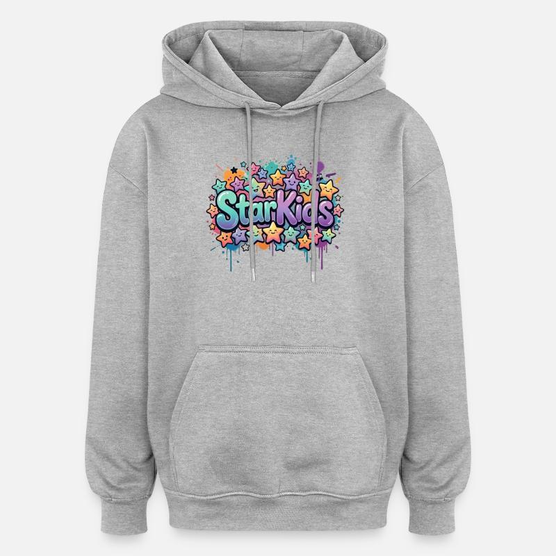 StarKids - Sweat à capuche oversize unisexe - gris chiné