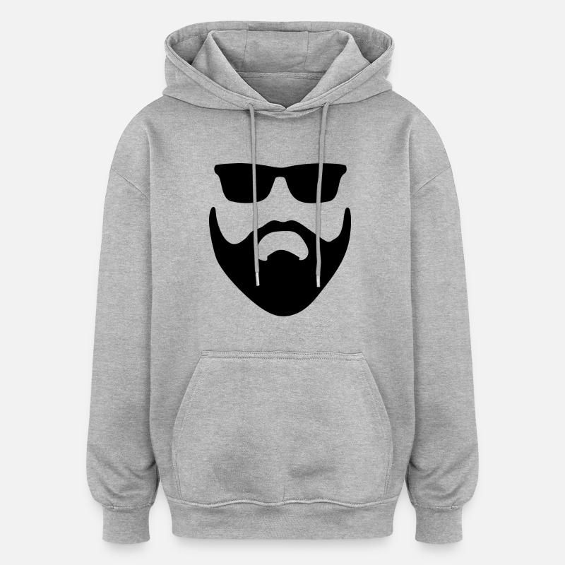 Homme à la barbe - Sweat à capuche oversize unisexe - gris chiné