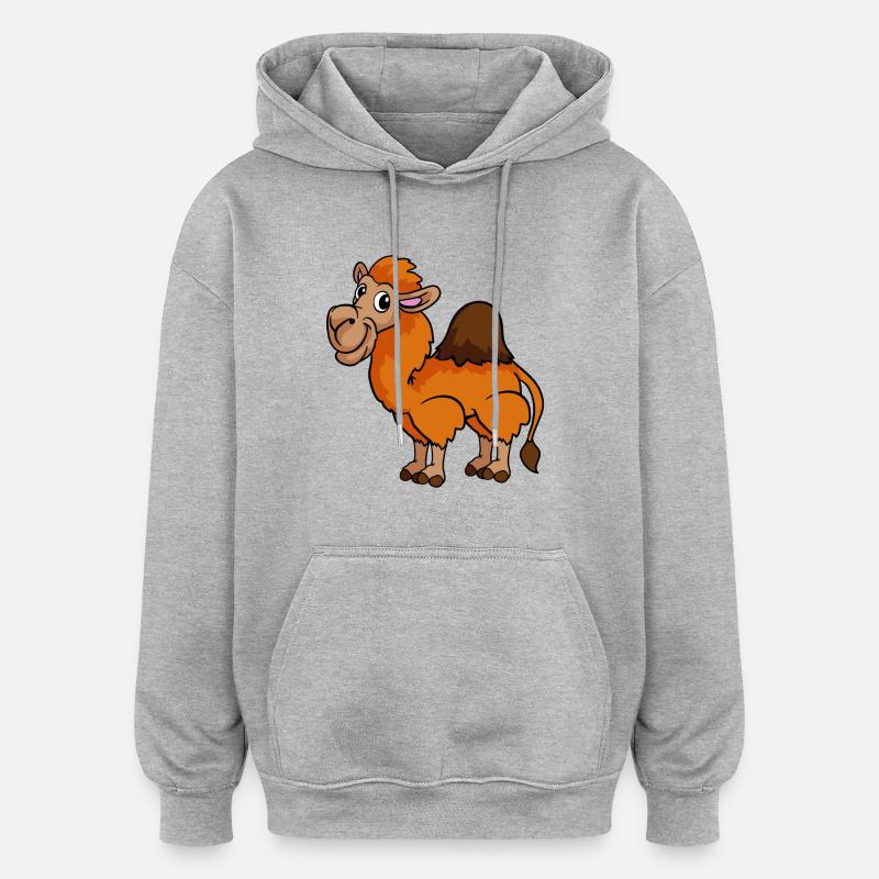 Dromadaire de dromadaire - Sweat à capuche oversize unisexe - gris chiné