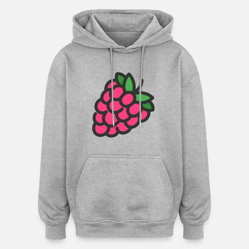 Raspberry - Himbeeren MOTIV - Oversized Unisex Hoodie - Grau meliert