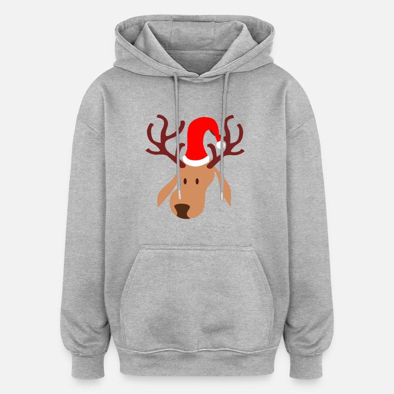 Rudolf Reindeer - Sweat à capuche oversize unisexe - gris chiné