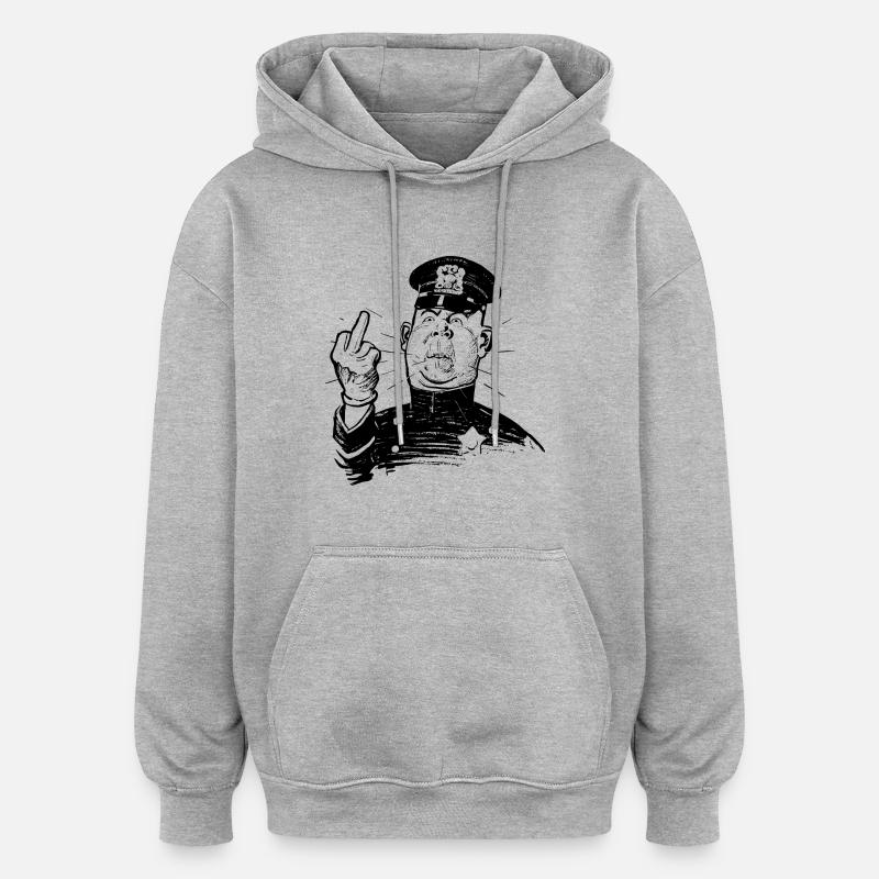 en colère - Sweat à capuche oversize unisexe - gris chiné