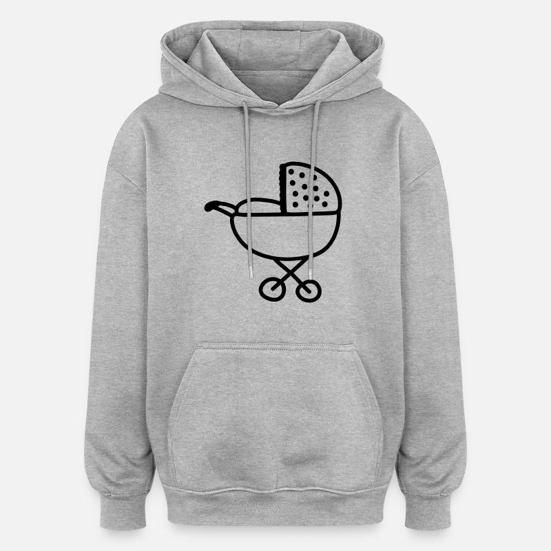 Poussettes - ligne - Sweat à capuche oversize unisexe - gris chiné