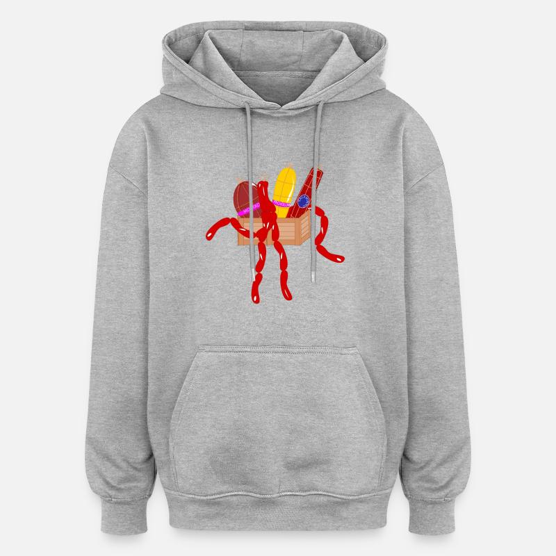 saucisse - Sweat à capuche oversize unisexe - gris chiné