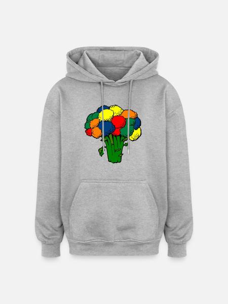 broccoli broccoli veggie gemuese vegetables13 - Oversized Unisex Hoodie - heather grey