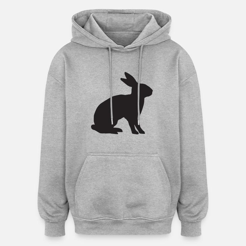 rabbit - Sweat à capuche oversize unisexe - gris chiné