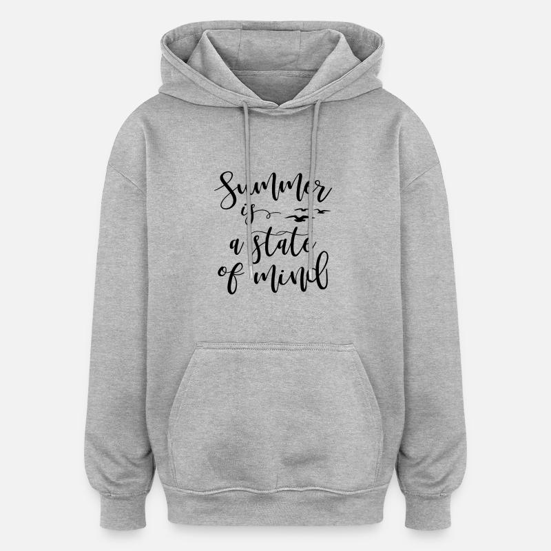 L'été est un état d' - Sweat à capuche oversize unisexe - gris chiné