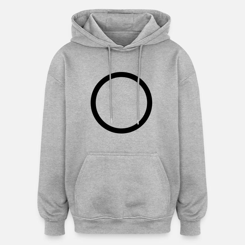 L'OA: O - Sweat à capuche oversize unisexe - gris chiné