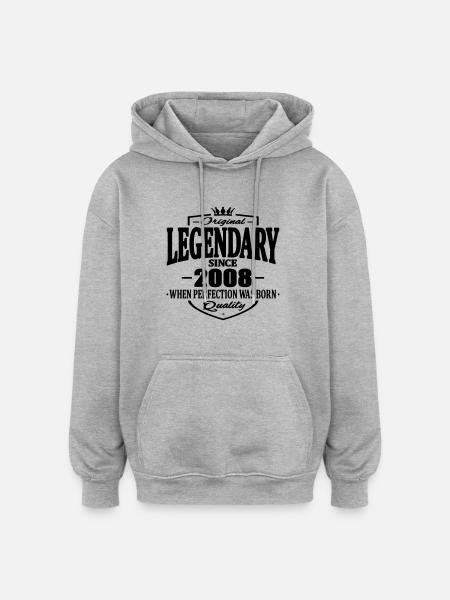 Legendary since 2008 - Oversized Unisex Hoodie - heather grey