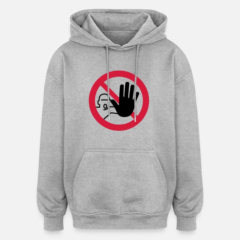 signs do not enter - Sweat à capuche oversize unisexe - gris chiné