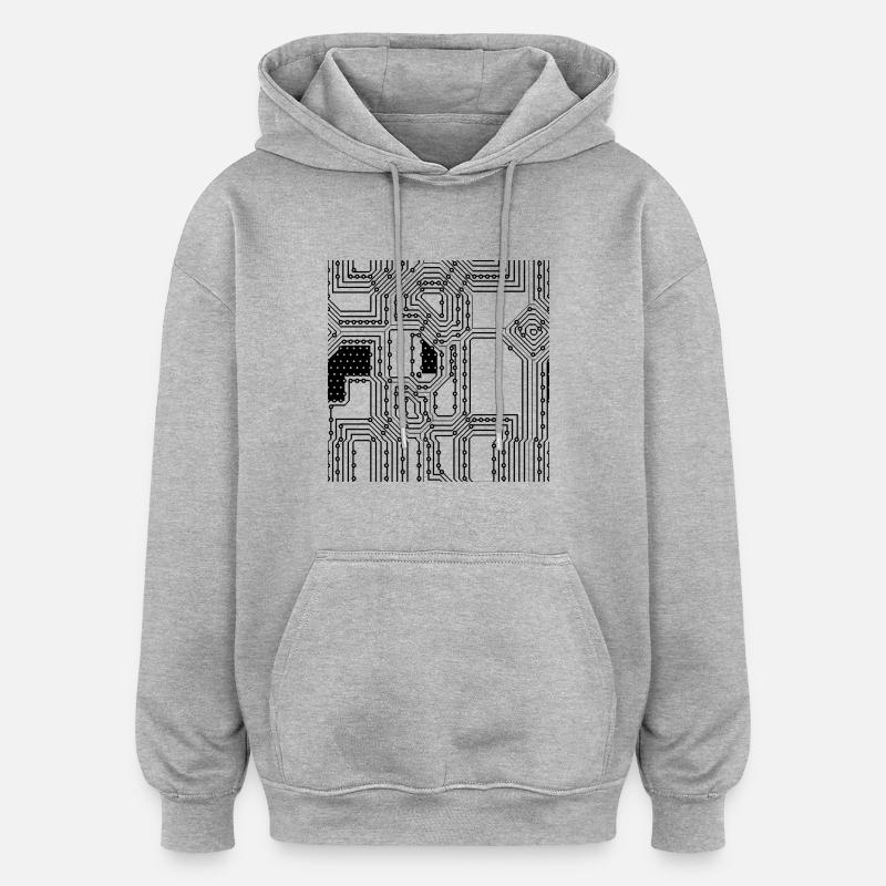 sans couture - Sweat à capuche oversize unisexe - gris chiné