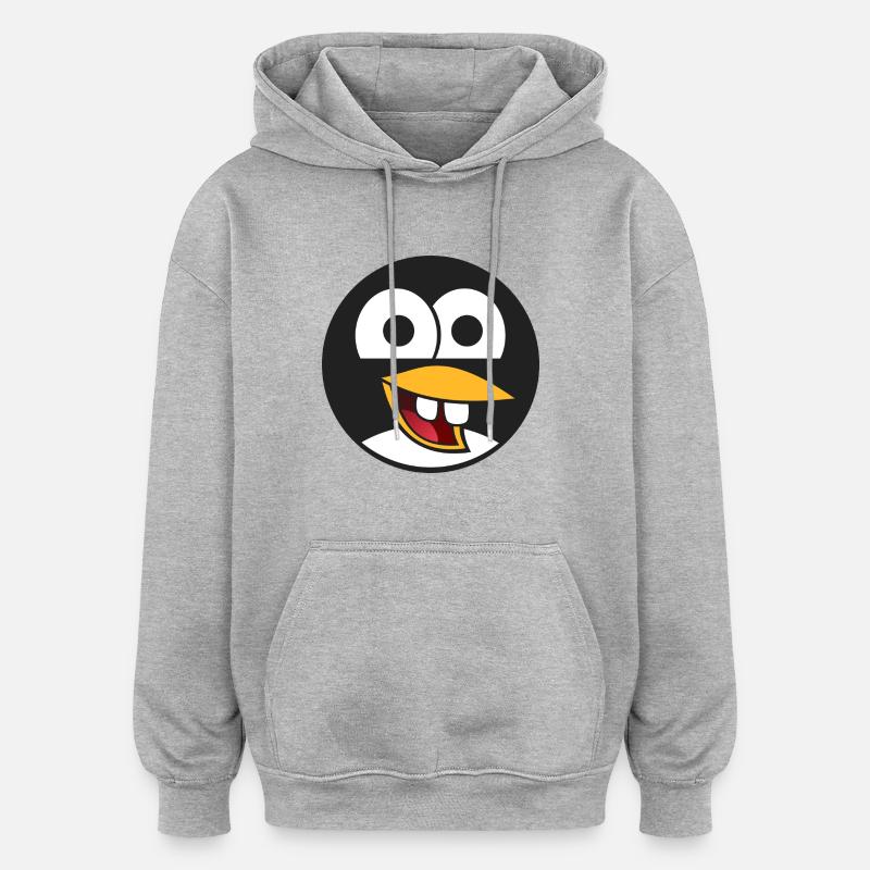Pinguin - Oversized Unisex Hoodie - Grau meliert
