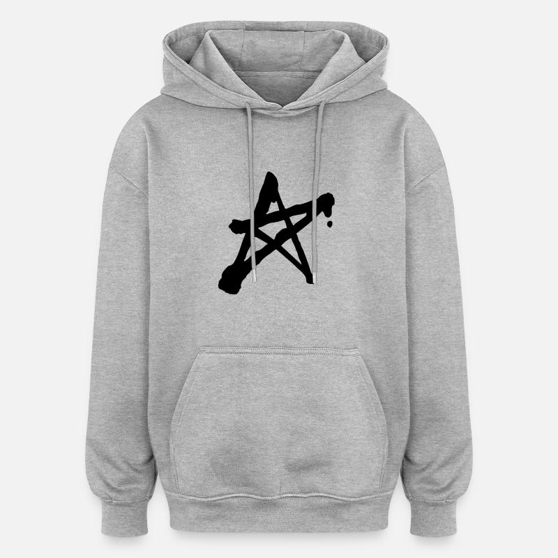 pentacle - Sweat à capuche oversize unisexe - gris chiné