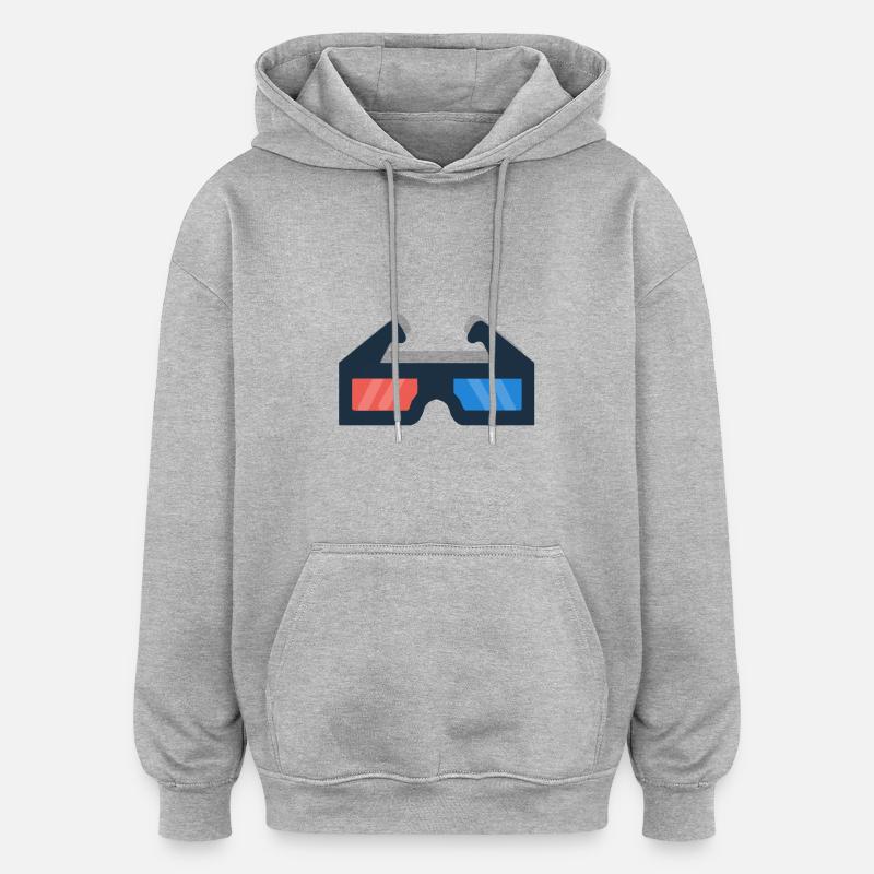Kino 3-D Brille! Geschenk Idee - Oversized Unisex Hoodie - Grau meliert