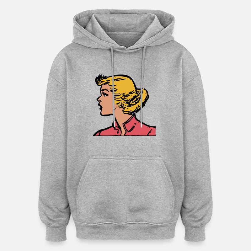 blond - Sweat à capuche oversize unisexe - gris chiné