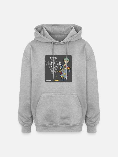 Joentje Bosch - Sweat à capuche oversize unisexe - gris chiné