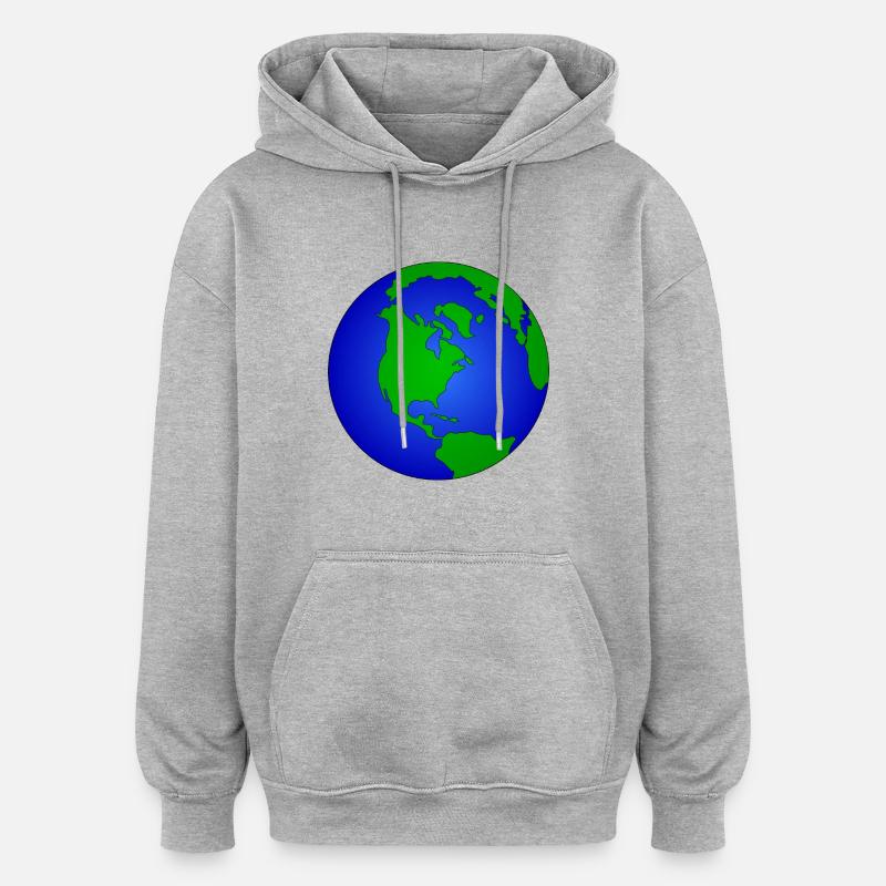 Erde - Oversized Unisex Hoodie - Grau meliert