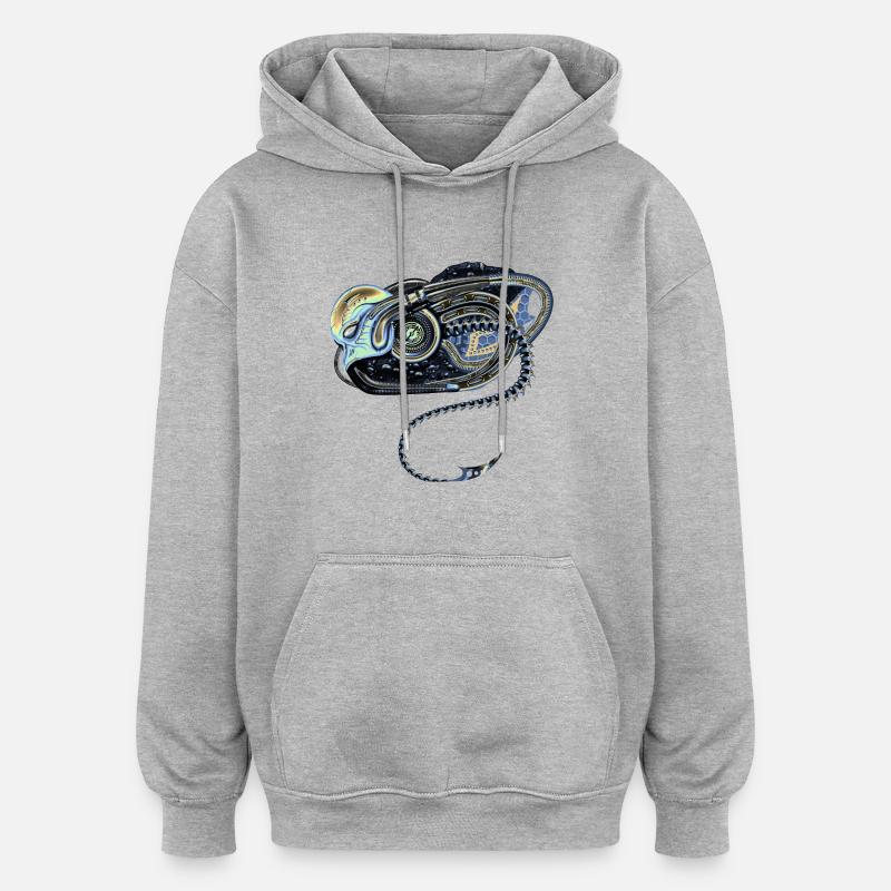 Biomécanique exotique - Sweat à capuche oversize unisexe - gris chiné