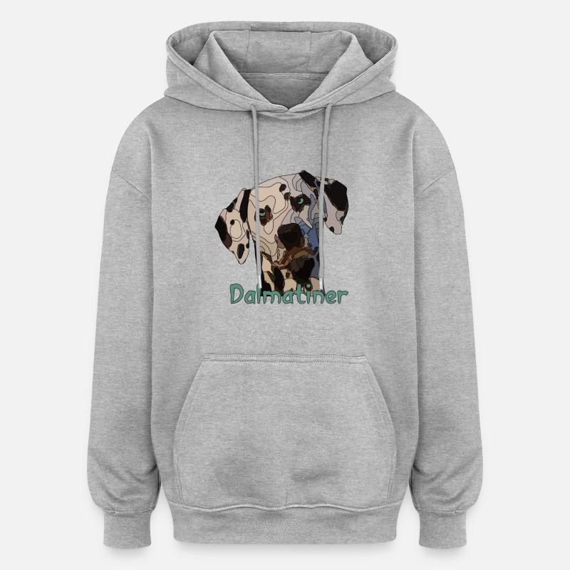 dalmatien - Sweat à capuche oversize unisexe - gris chiné