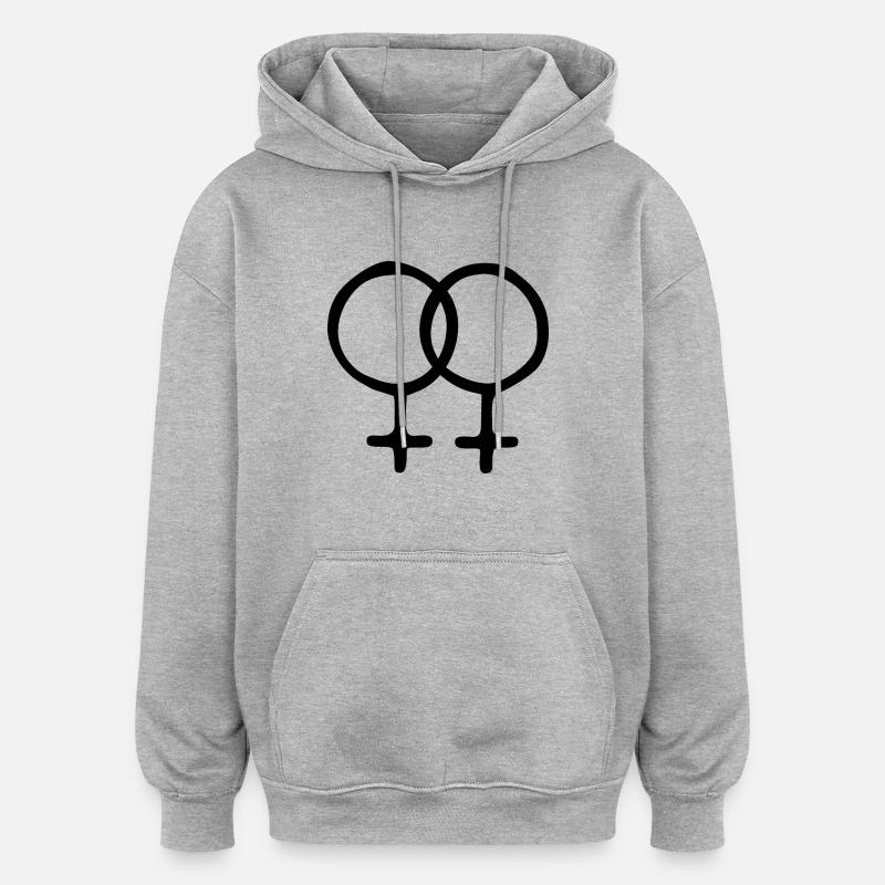 Lesbisches Design - Oversized Unisex Hoodie - Grau meliert