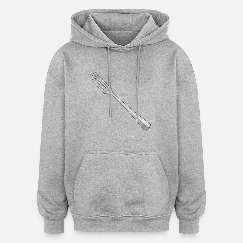 fourchette - Sweat à capuche oversize unisexe - gris chiné