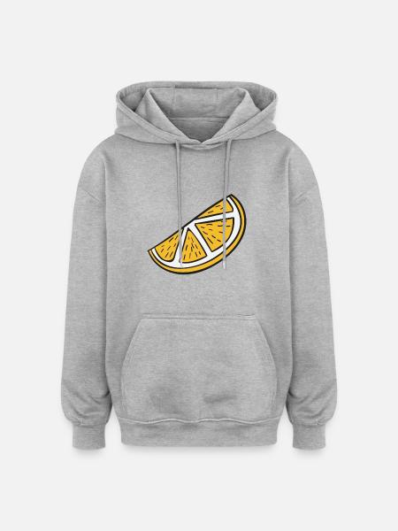 orange slice - Oversized Unisex Hoodie - heather grey