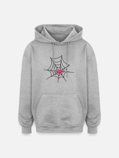2541614 12357668 spinne - Sweat à capuche oversize unisexe - gris chiné