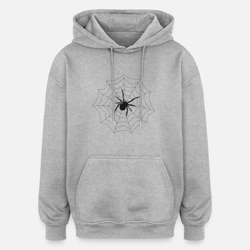 Spinne Netz - Oversized Unisex Hoodie - Grau meliert