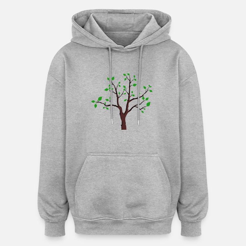 arbre - Sweat à capuche oversize unisexe - gris chiné