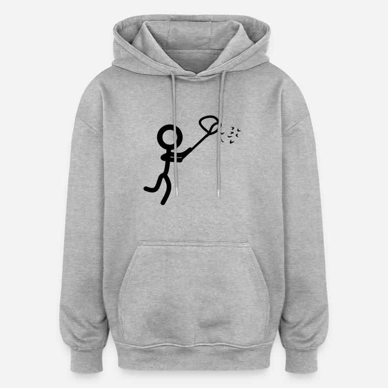 attraper Stickman - Sweat à capuche oversize unisexe - gris chiné