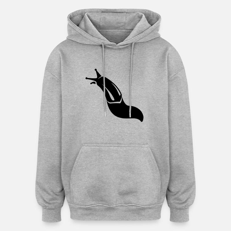 Nacktschnecke - Oversized Unisex Hoodie - Grau meliert