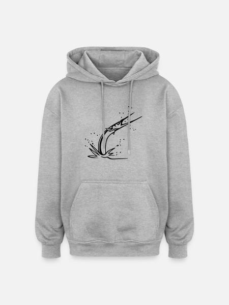 NEEDLEFISH - Oversized Unisex Hoodie - heather grey