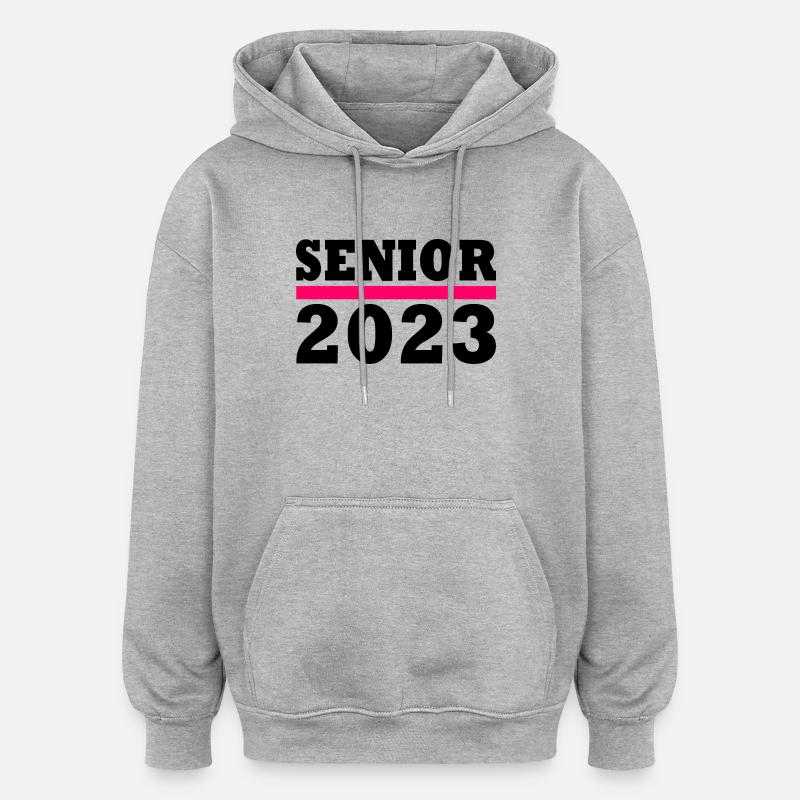 Senior 2023 - Sweat à capuche oversize unisexe - gris chiné
