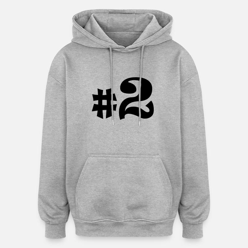 #2 - Sweat à capuche oversize unisexe - gris chiné