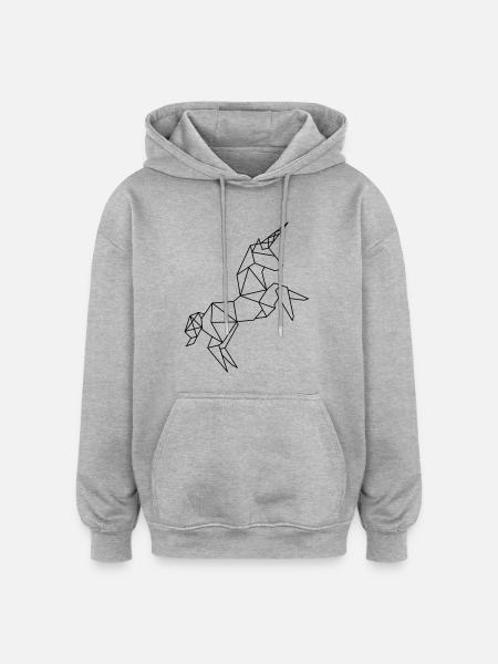 Unicorn graphic - Oversized Unisex Hoodie - heather grey