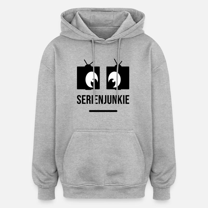Series junkie with square eyes - Oversized Unisex Hoodie - heather grey