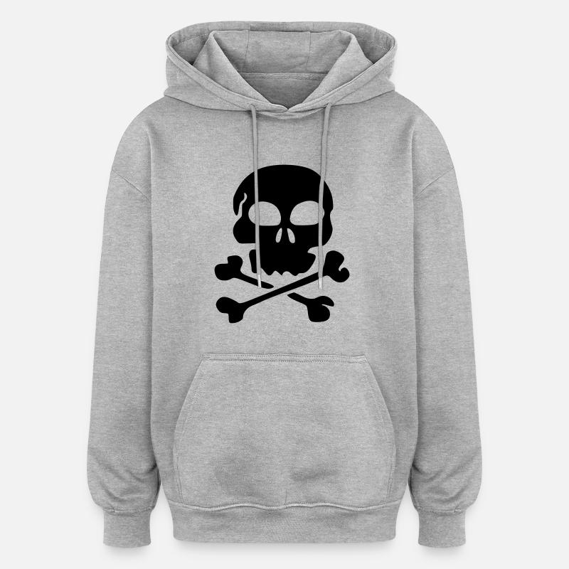 totenkopf - Oversized Unisex Hoodie - Grau meliert