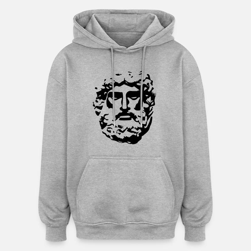 Antique - Sweat à capuche oversize unisexe - gris chiné