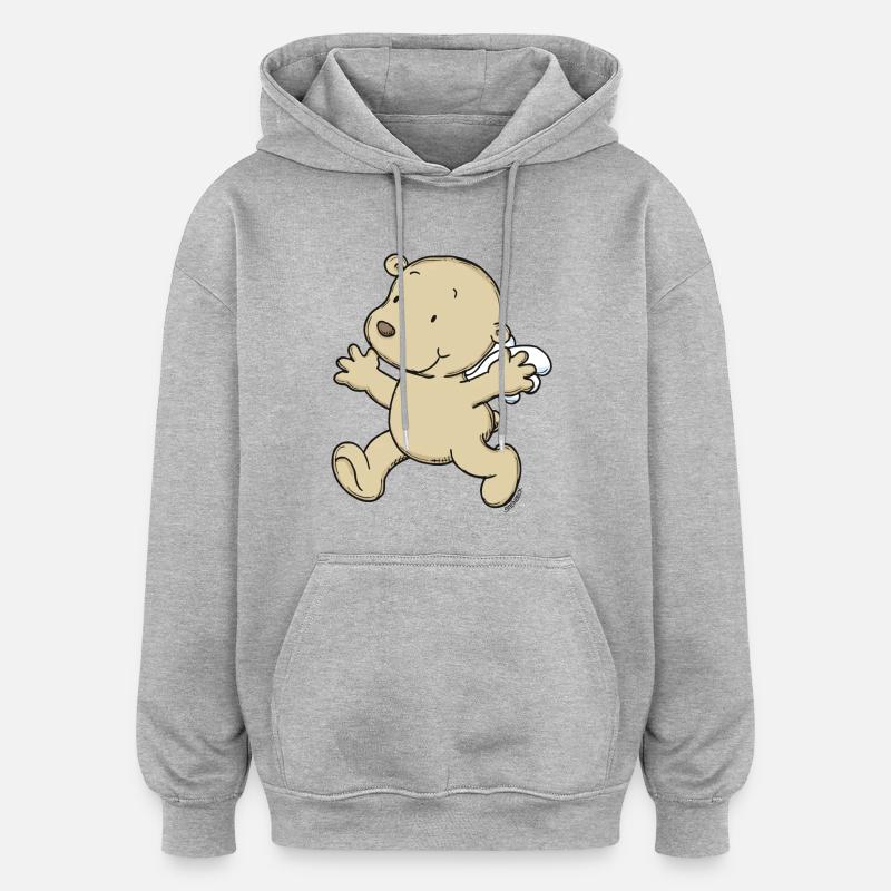 Engel_Teufel06 - Sweat à capuche oversize unisexe - gris chiné