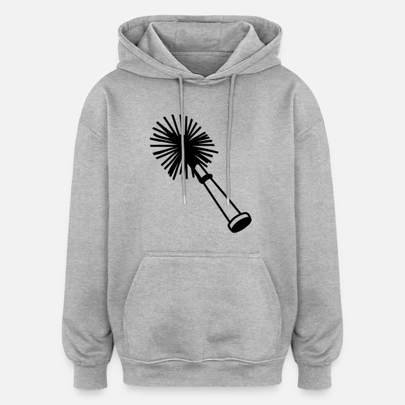 Brosse de toilette - Sweat à capuche oversize unisexe - gris chiné